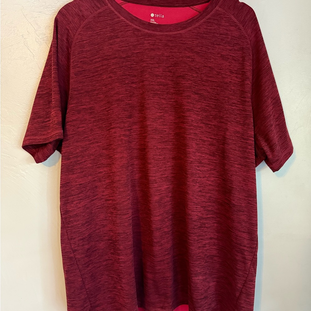 Zella Men’s  XXL Performance Athletic Tee Burgundy Short Sleeve